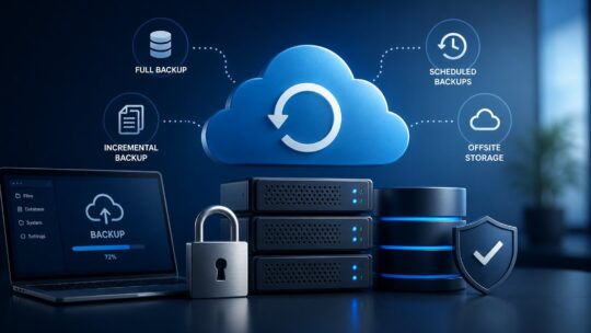 Data backup strategy basics: the 3-2-1 rule, recovery point and recovery time objectives, and the practices that make backups actually restorable