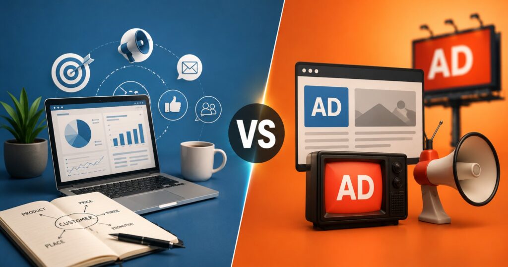 Marketing vs Advertising: What’s the Actual Difference