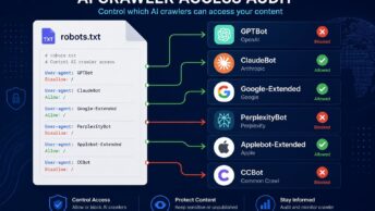 AI crawler access audit: the methodical process publishers use to verify which AI training bots and AI-mediated answer crawlers can access site content via robots.txt rules and server log analysis, covering the major AI crawlers active in 2026 (OpenAI's GPTBot for ChatGPT training, OAI-SearchBot for ChatGPT search, ChatGPT-User for browsing, Google-Extended for Bard/Gemini training, Googlebot for AI Overviews, Anthropic's ClaudeBot for Claude training, Claude-SearchBot for Claude's web access, Perplexity's PerplexityBot, Common Crawl's CCBot, and Apple's Applebot-Extended), the robots.txt directives that grant or deny access to each, the server-log analysis patterns for verifying compliance, and the decision framework publishers face about which AI surfaces to allow access to versus block.