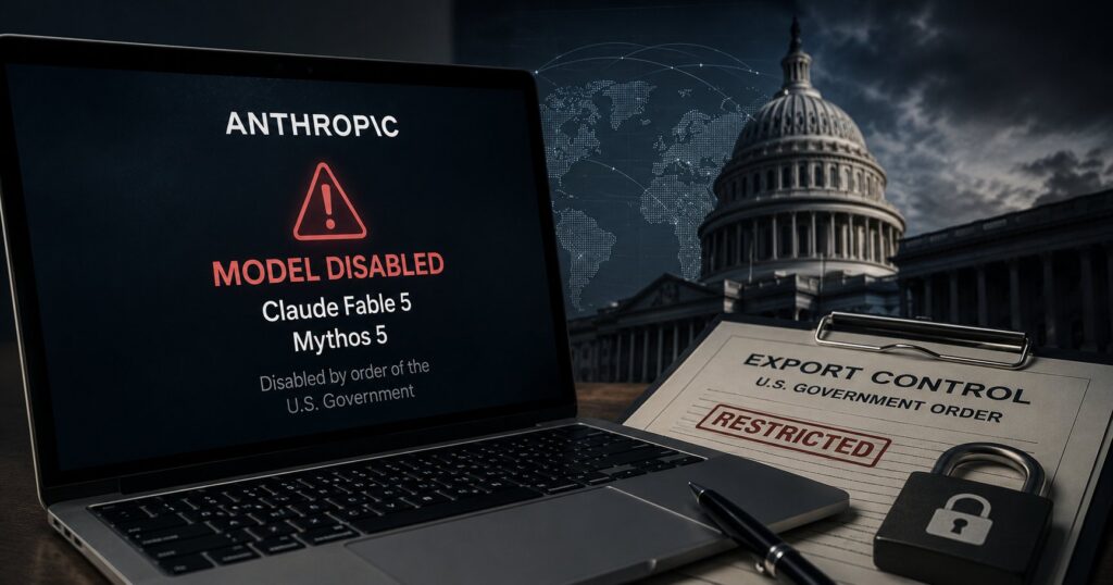 Anthropic Disables Claude Fable 5 and Mythos 5 After US Government Export-Control Order