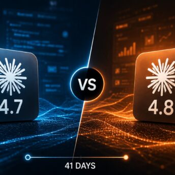 Claude Opus 4.7 vs 4.8 side-by-side comparison: release dates 41 days apart (April 16 vs May 28, 2026), shared standard pricing at $5/$25 per million input/output tokens, 4.8's 4x lower code-flaw rate, Dynamic Workflows in Claude Code with hundreds of parallel subagents, the effort control dial on claude.ai and Cowork, and 4.7's higher-resolution image support that 4.8 inherited.