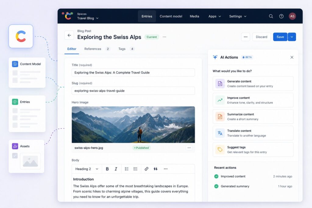 Contentful AI Actions: Bring-Your-Own-Model AI Inside the CMS