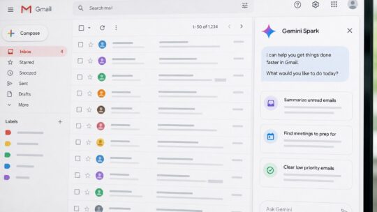 Gemini Spark + Gmail agentic inbox in 2026: the practical surface that Gemini Spark exposes inside Gmail through the agentic inbox capabilities that ship with the Spark personal-AI agent on Android iOS web and the Google Workspace integrations, covering inbox triage by topic and sender importance, draft generation that pulls context from the thread plus the user's Drive and Calendar, calendar-aware scheduling that proposes meeting times against the user's actual availability, follow-up tracking that surfaces emails the user owes a reply to or expects a reply on, attachment-aware actions that read the contents of attached PDFs and spreadsheets, contact-aware tone matching based on the relationship history with the recipient, and the practical limits of the agentic surface around what Spark will autonomously act on versus what it surfaces for explicit user approval.