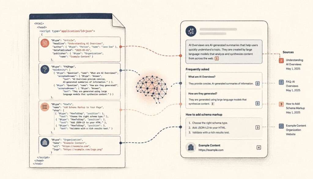 Schema Markup for Google AI Overviews: The Four Tier-1 Schemas Citation Data Shows Win