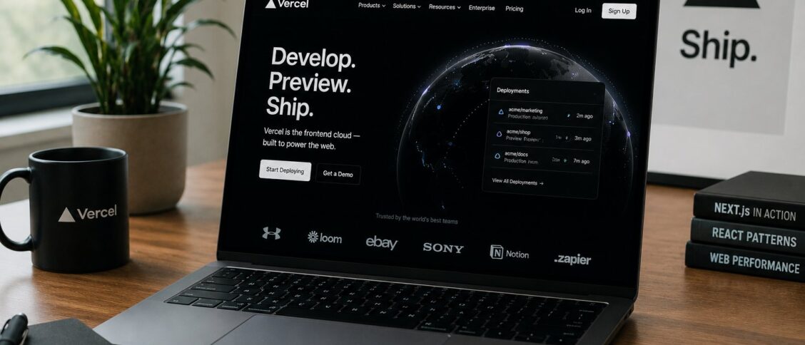 What Is Vercel? An introduction to the frontend cloud platform built around Next.js, Vercel Functions (serverless and edge), Vercel Storage (KV, Postgres, Blob), the v0 AI app builder, the Vercel AI SDK, and the global edge network that powers preview deployments, instant rollbacks, and AI-first developer workflows.